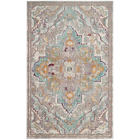 Safavieh 4 x 6 ft. Mystique Power Loomed Small Rectangle Area Rug, Grey and Light Blue MYS921L-4